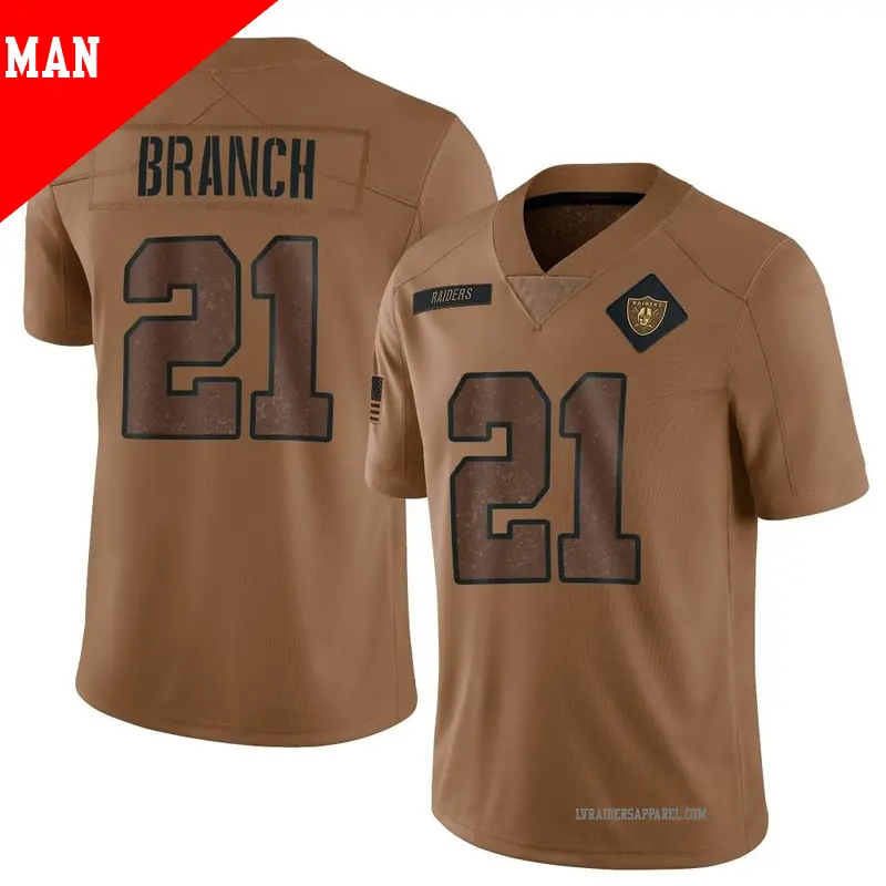 Men's ＃21 Cliff Branch Las Vegas Raiders Limited Brown 2023 Salute To Service Jersey