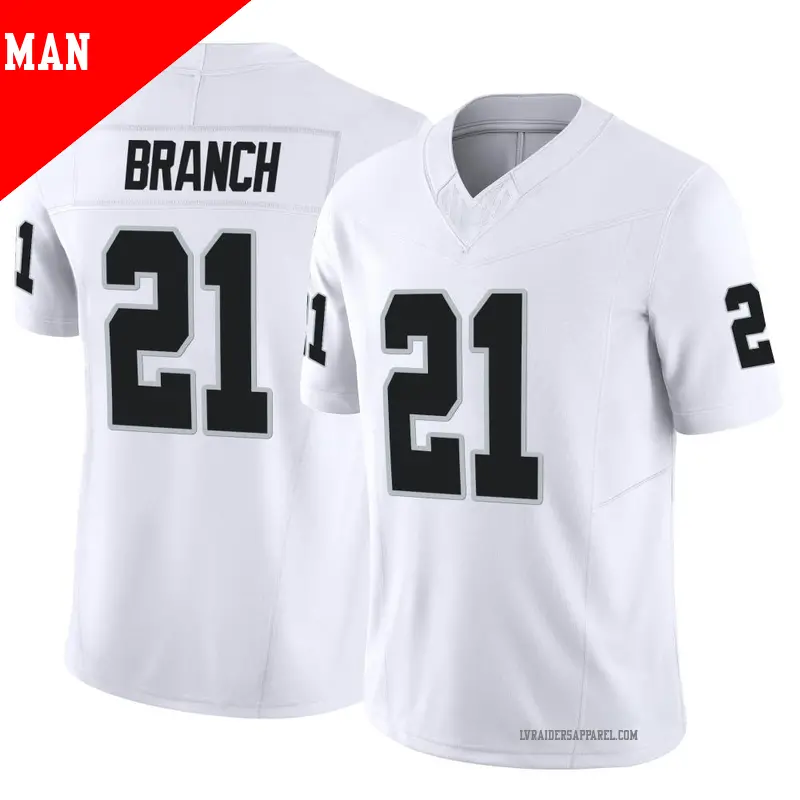 Men's ＃21 Cliff Branch Las Vegas Raiders Limited White Vapor F.U.S.E. Jersey