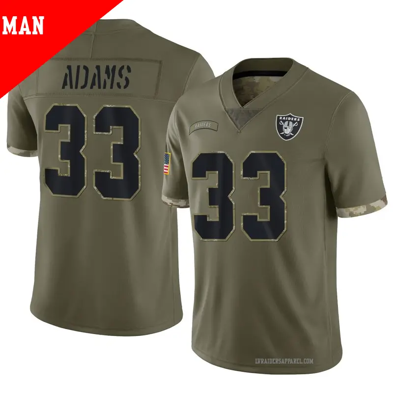 Men's ＃33 Jamal Adams Las Vegas Raiders Limited Olive 2022 Salute To Service Jersey