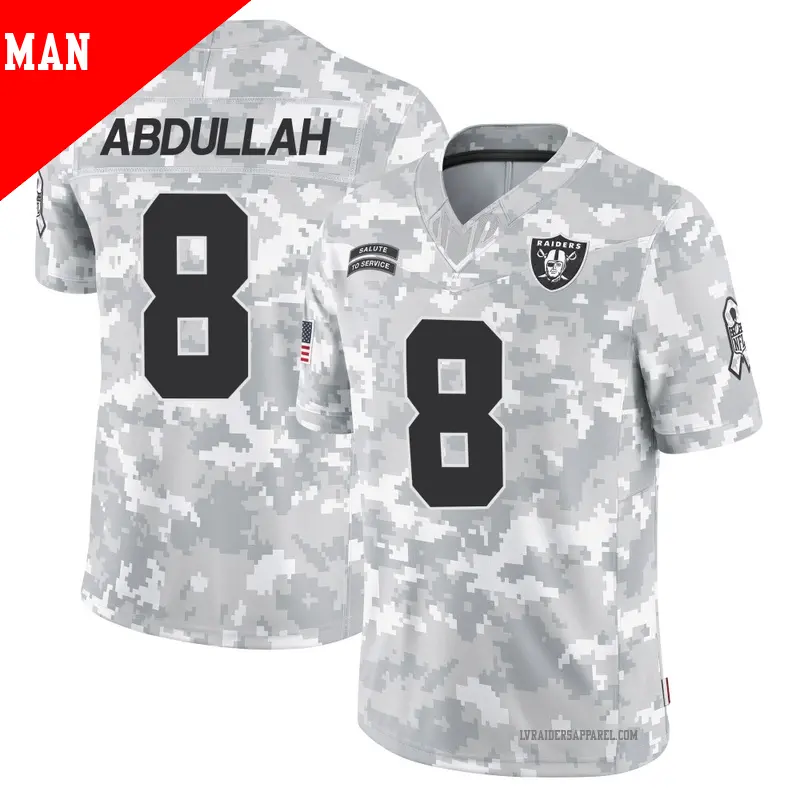 Men's ＃8 Ameer Abdullah Las Vegas Raiders Limited Arctic Camo 2024 Salute to Service Jersey