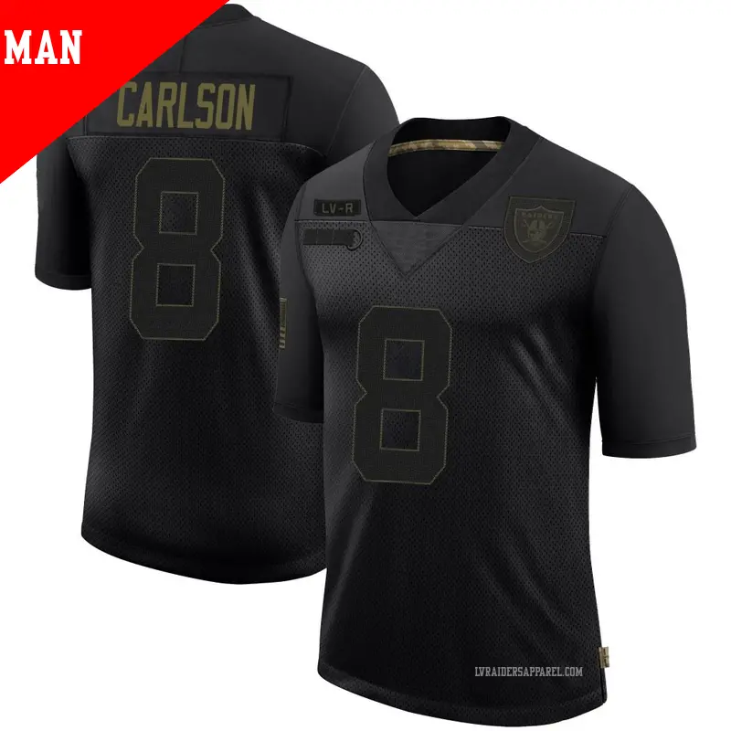 Men's ＃8 Daniel Carlson Las Vegas Raiders Limited Black 2020 Salute To Service Jersey