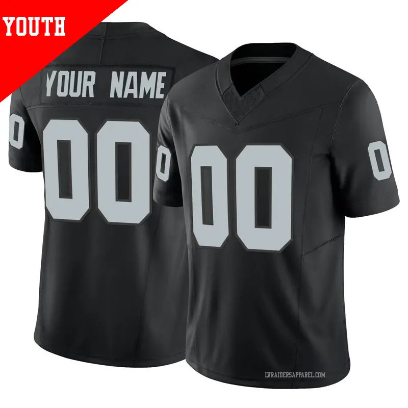 Youth ＃00 Custom Las Vegas Raiders Limited Black Vapor F.U.S.E. Jersey