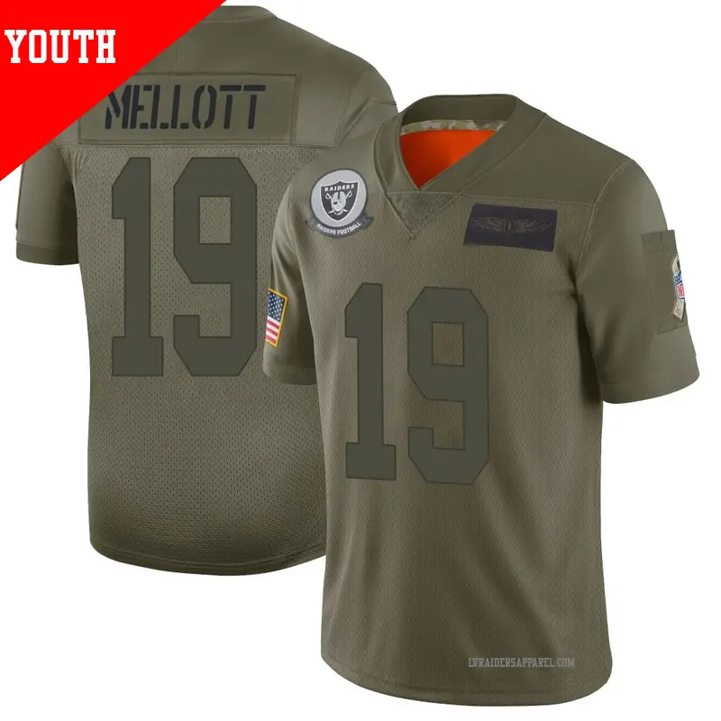 Youth ＃19 Tommy Mellott Las Vegas Raiders Limited Camo 2019 Salute to Service Jersey