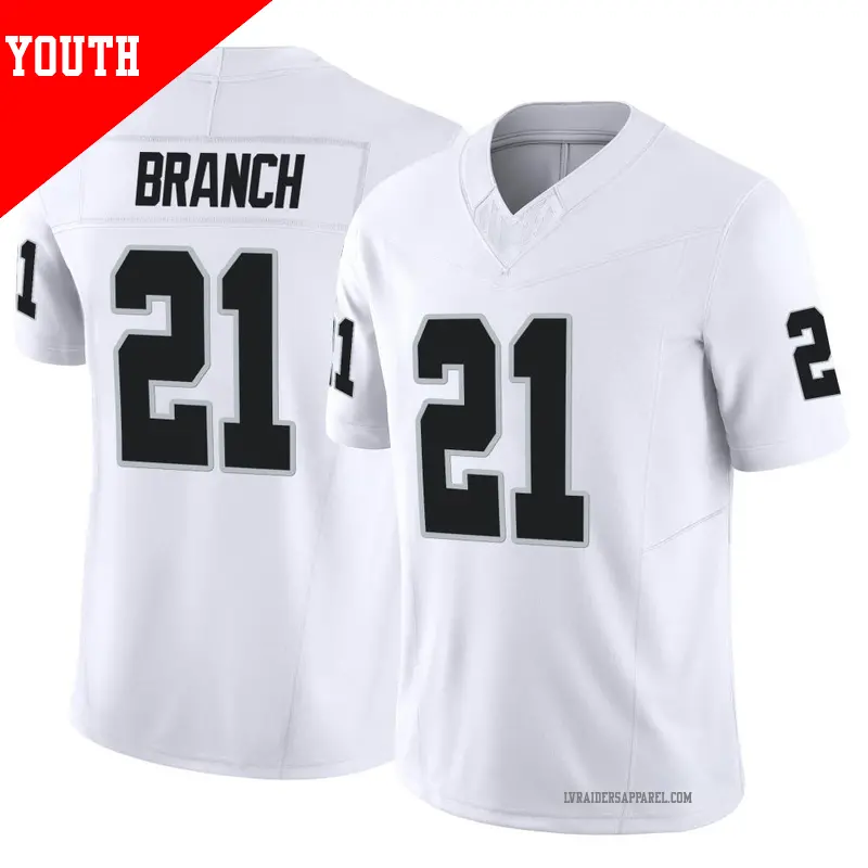 Youth ＃21 Cliff Branch Las Vegas Raiders Limited White Vapor F.U.S.E. Jersey