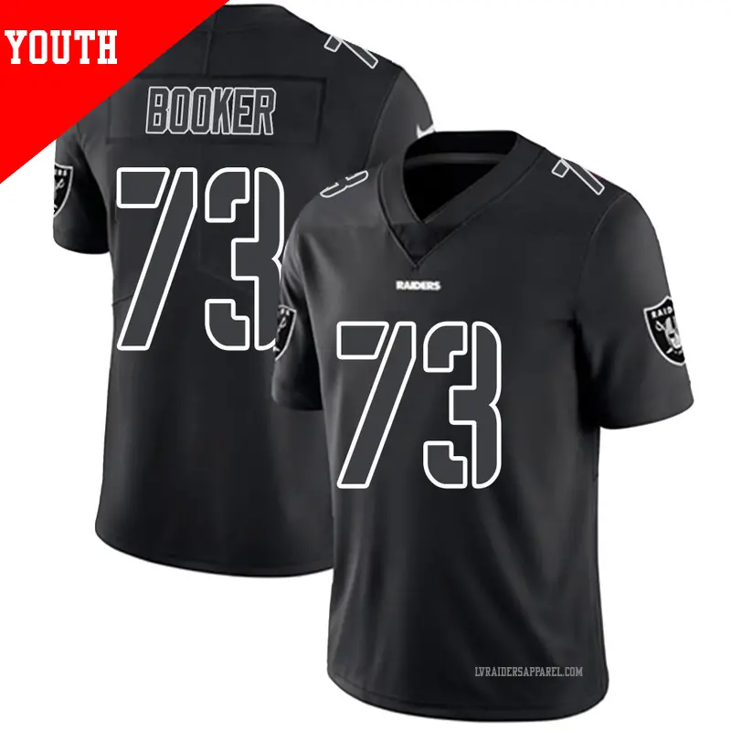 Youth ＃73 Tank Booker Las Vegas Raiders Limited Black Impact Jersey